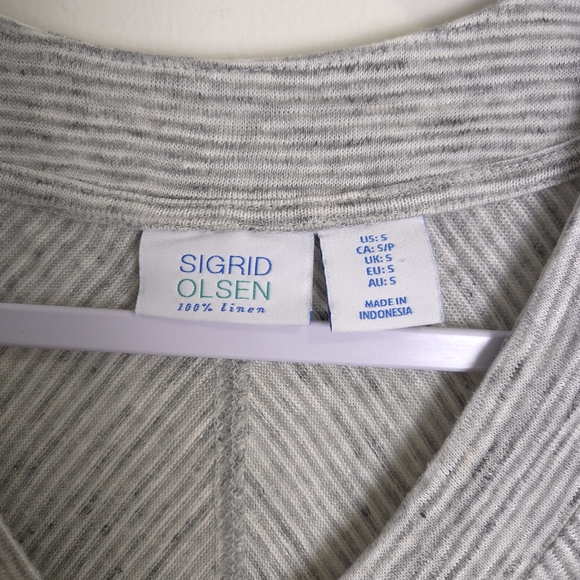 Sigrid Olsen Minimalist Linen V neck Top S - Picture 5 of 6